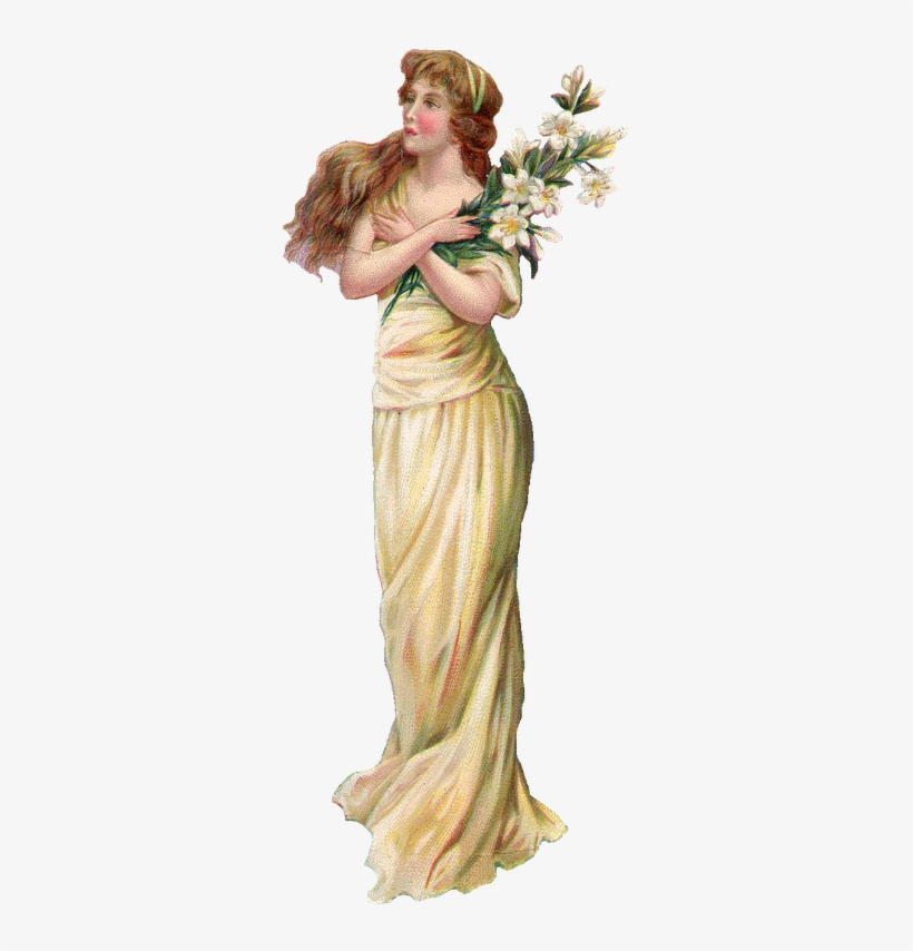 Vintage Clip Art Woman With Lily's Easter Png Free - Twelve Powers Of Man [book], transparent png download