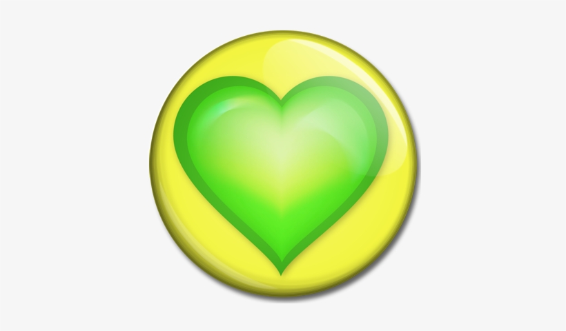 Green Heart On Yellow Background - Green And Yellow Heart, transparent png download