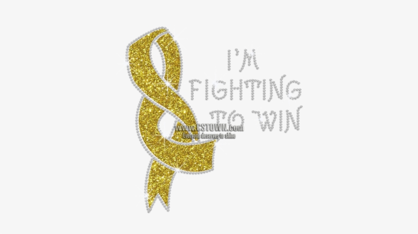 I'm Fighting To Win With Yellow Ribbon Iron On Glitter - Emblem, transparent png download