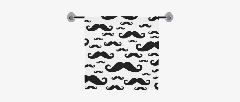 Black Handlebar Mustache / Moustache Pattern Bath Towel - Moustache, transparent png download