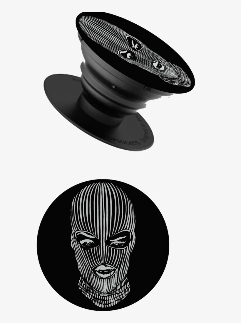 Ski Mask Pop Socket In Black - Badwood, transparent png download