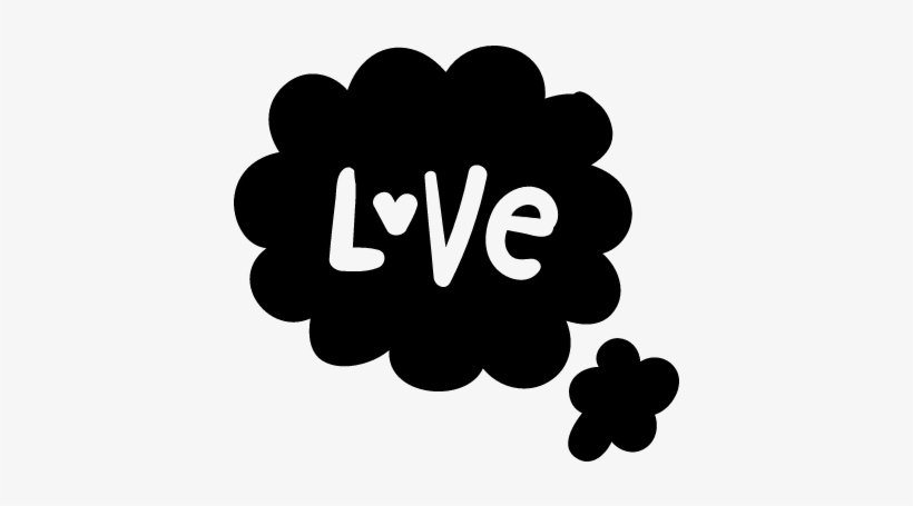 Thought Bubble With Love Word Vector - Icon, transparent png download