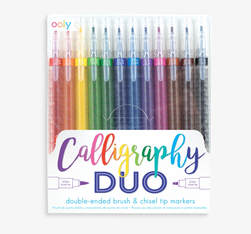 Calligraphy Duo Chisel And Brush Tip Markers - Brush Tip Markers, transparent png download