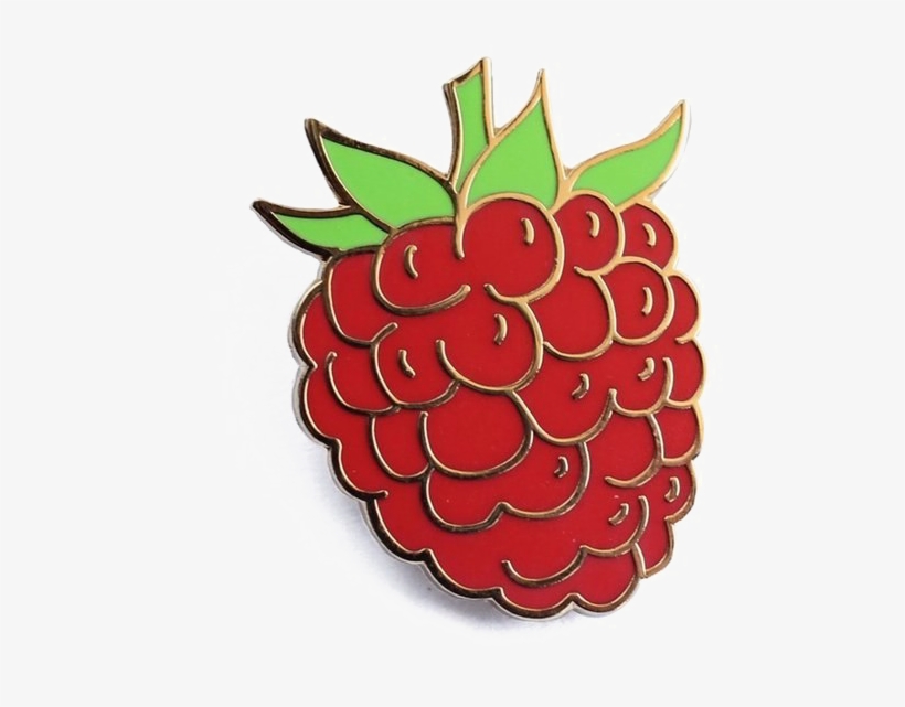 Single Raspberry Png Transparent Image - Panier Framboise Émail Broches - Fruits Épinglette, transparent png download