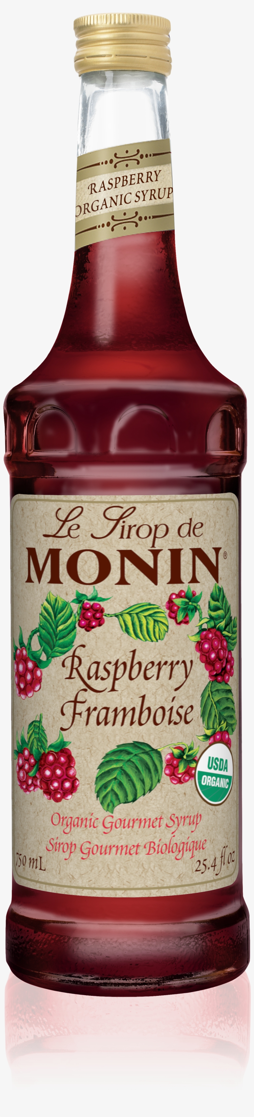 750 Ml Organic Raspberry Syrup - Monin Organic Raspberry Syrup 750 Ml, transparent png download