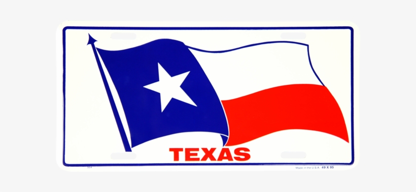 354 - Texas Flag - Texas State Flag Embossed Metal License Plate Auto