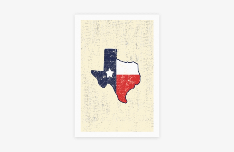 Texas Pride Poster - Texas Shaped Flag, transparent png download