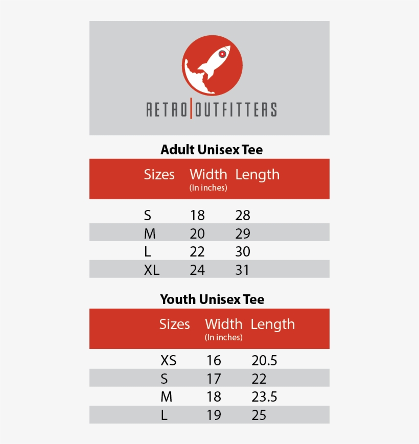 Retro Size Guide Bella Canvas Adult And Youth - Color Image Apparel, Inc., transparent png download