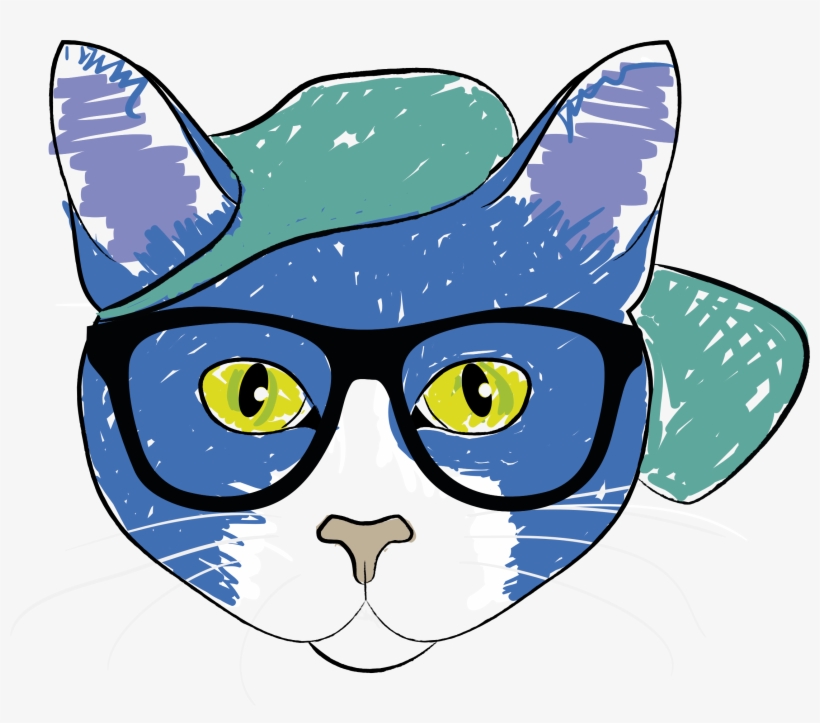 This Free Icons Png Design Of Cat Wearing Glasses, transparent png download