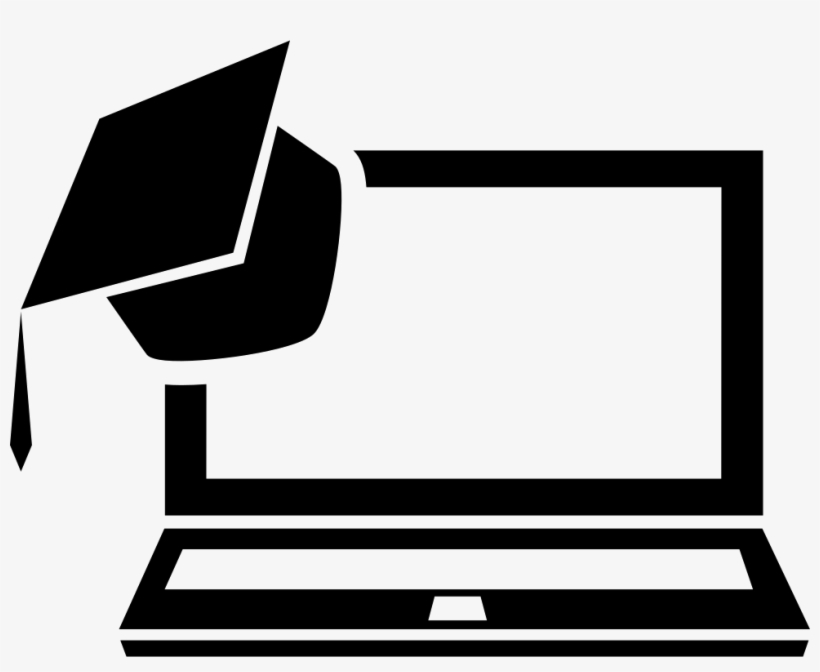 Laptop With A Graduation Cap Vector - Laptop And Graduation Cap, transparent png download