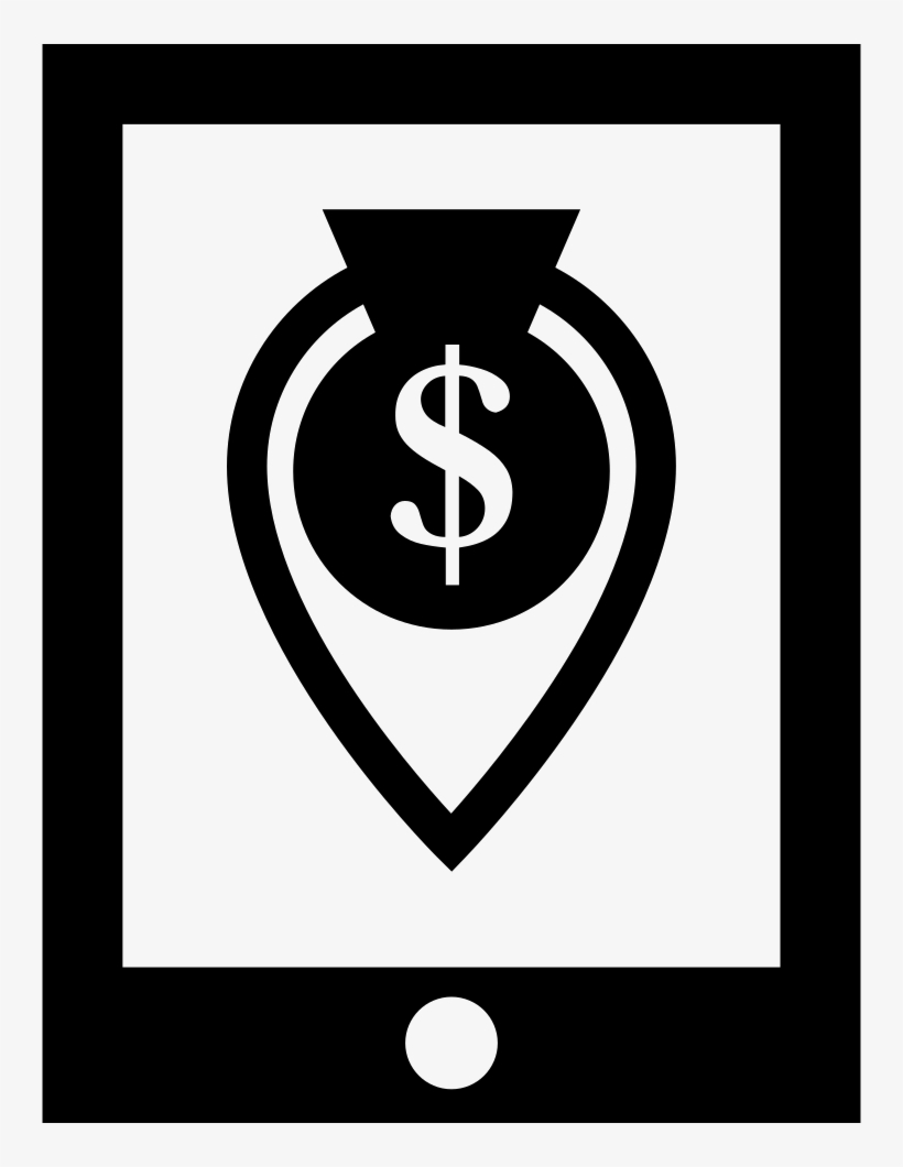 Money Location Symbol On Mobile Phone Screen Comments - Icon, transparent png download