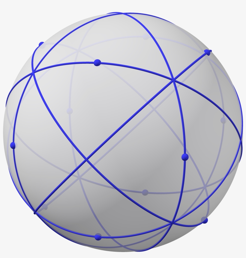 Spherical Polyhedron With Great Circles, 8 B - Spherical Polyhedron, transparent png download