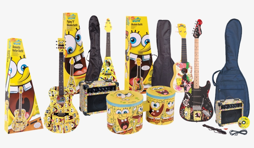 Now, You Can Now Have Your Favourite Yellow Sponges - Spongebob Squarepants Full Size Acoustic Guitar Set, transparent png download