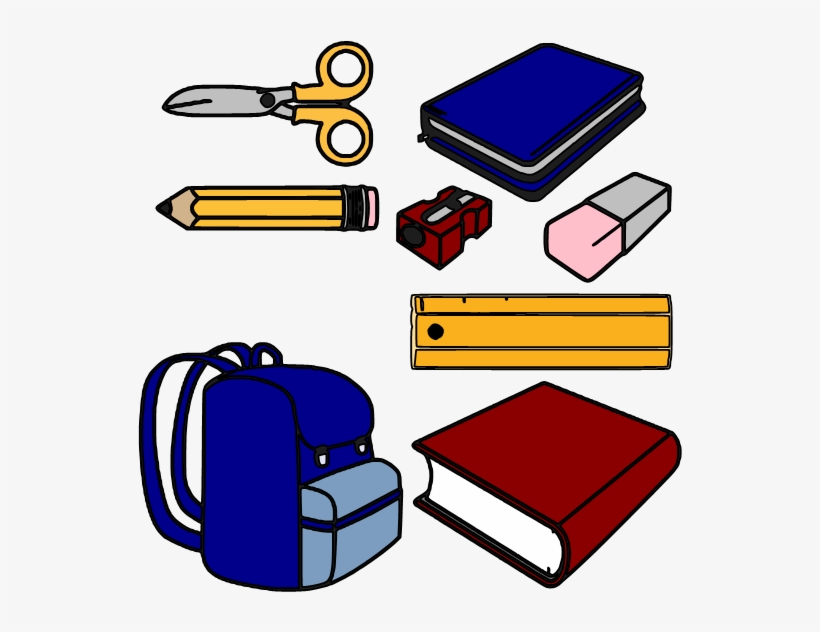 School Supplies Clipart Free Black And White