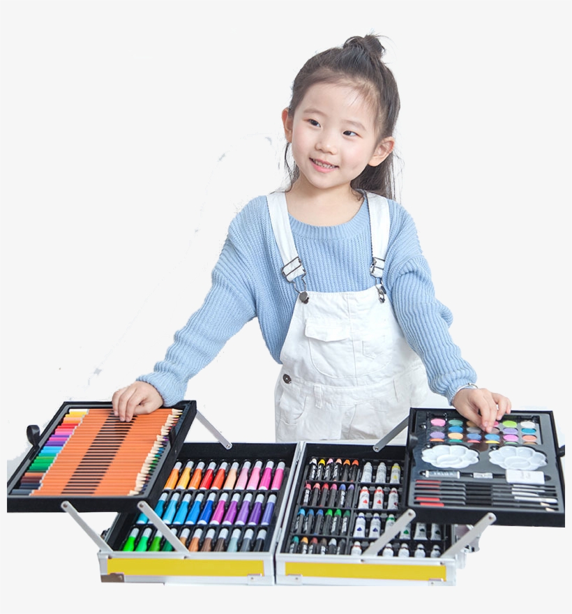 [200 Sets Of Aluminum Box Set] Children's Brush Set - Girl, transparent png download
