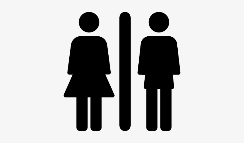 Toilets Sign With Woman And Man Vector - Icono Hombre Mujer Png, transparent png download