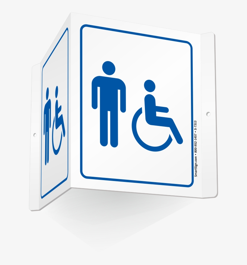 Male & Accessible Pictograms Restroom Projecting Sign - Smartsign By Lyle S-4574-av-06 Handicapped Accessible, transparent png download