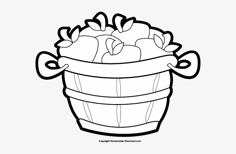 Download Apple Basket Clipart Bushel Bw Png - Clip Art Bushel - HD