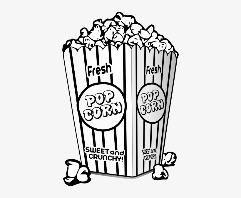 Cornfield Clipart Black And White - Popcorn Black And White, transparent png download