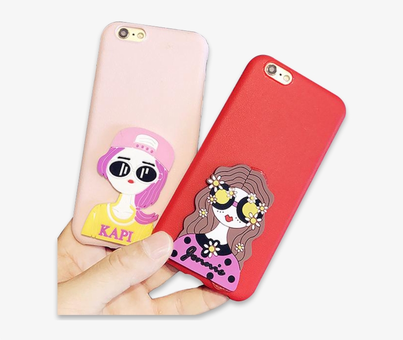167-pretty Cartoon Girl Cover Case For Iphone - Solide De Couleur De Bonbons De Silicone Souple Coque, transparent png download
