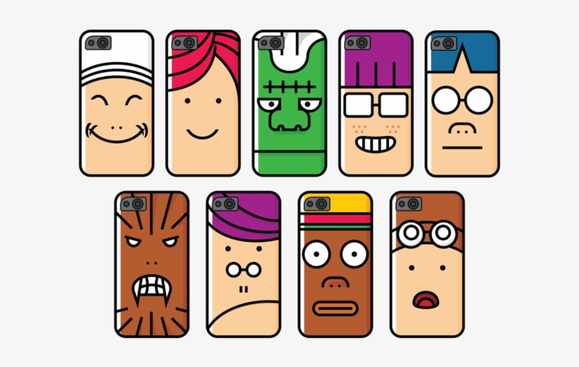 Phone Case Cartoon Character - Free Cartoon Characters Vector, transparent png download