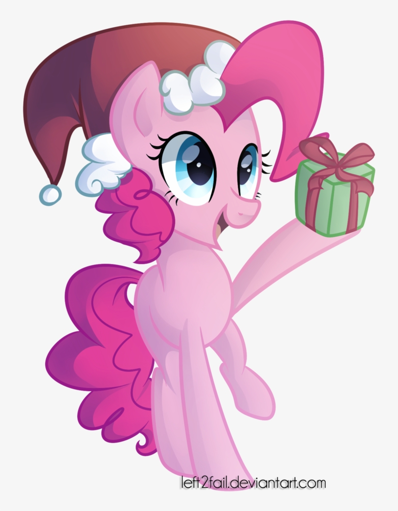Drawntildawn, Hat, Pinkie Pie, Present, Safe, Santa - Пинки Пай На Новый Год, transparent png download