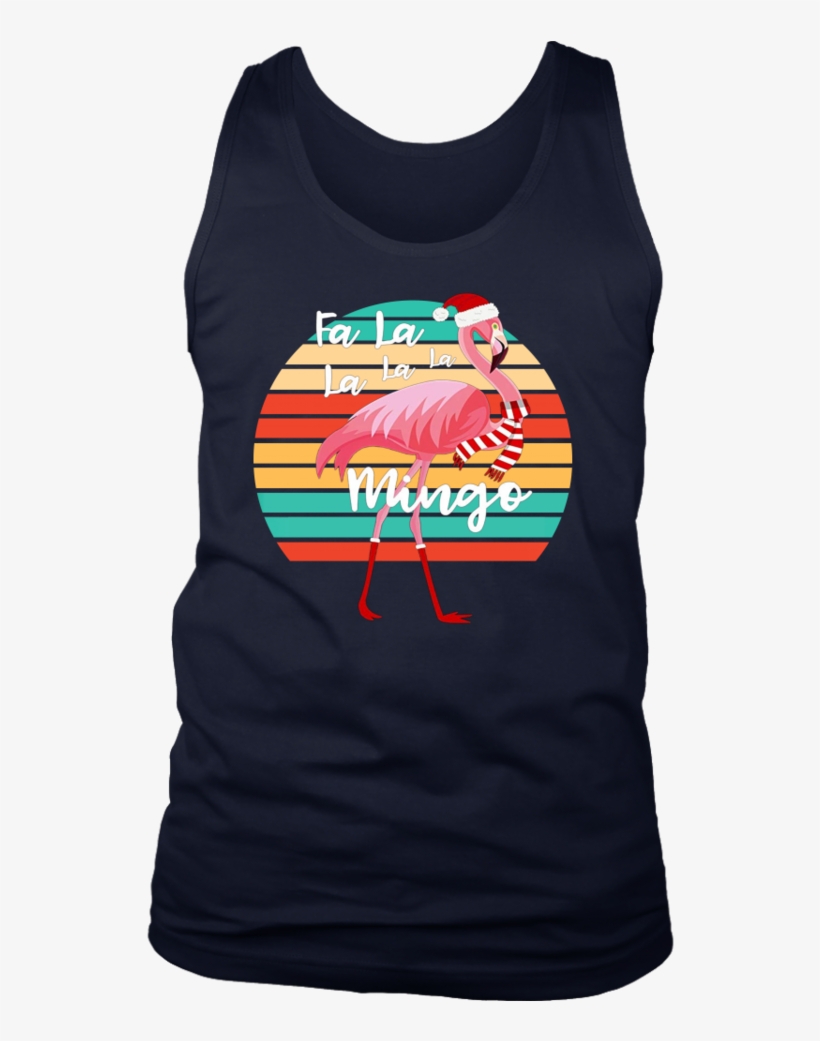 Vinage Cute Pink Flamingo Santa Hat Merry Christmas - Shirt, transparent png download