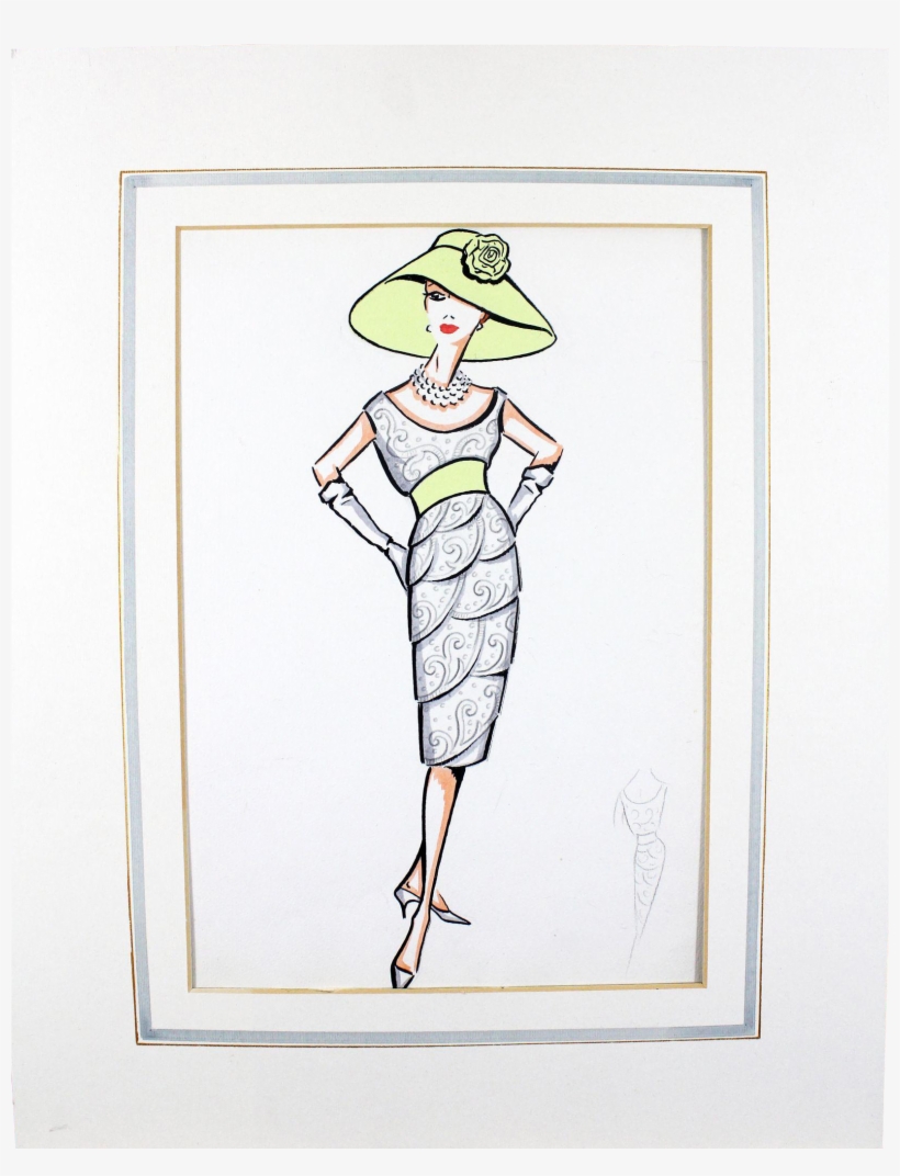 Original Handcolored Fashion Sketch Of The Sorelle - Fashion, transparent png download