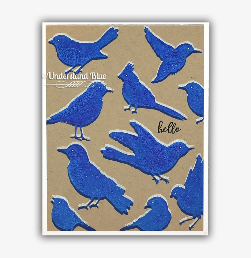 Ghost Stamped Hero Arts Birds By Understand Blue - Cardmaking, transparent png download