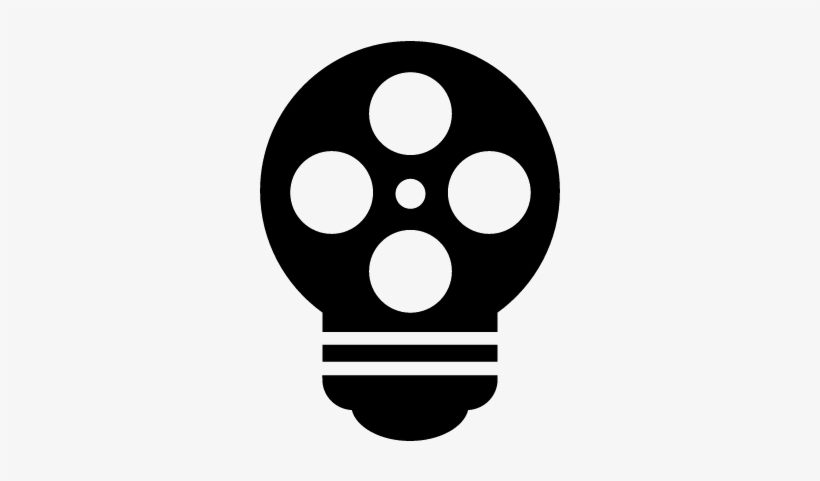 Lightbulb With Cinema Film Reel Vector - Hd Film Reel Vector, transparent png download