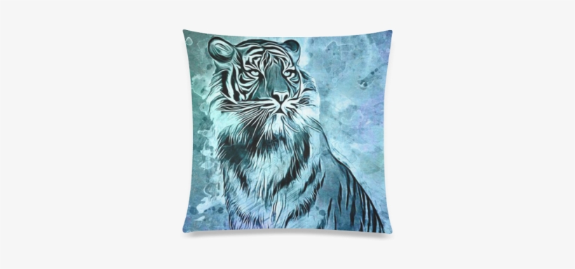Watercolor Tiger Custom Zippered Pillow Case - Watercolor Painting, transparent png download