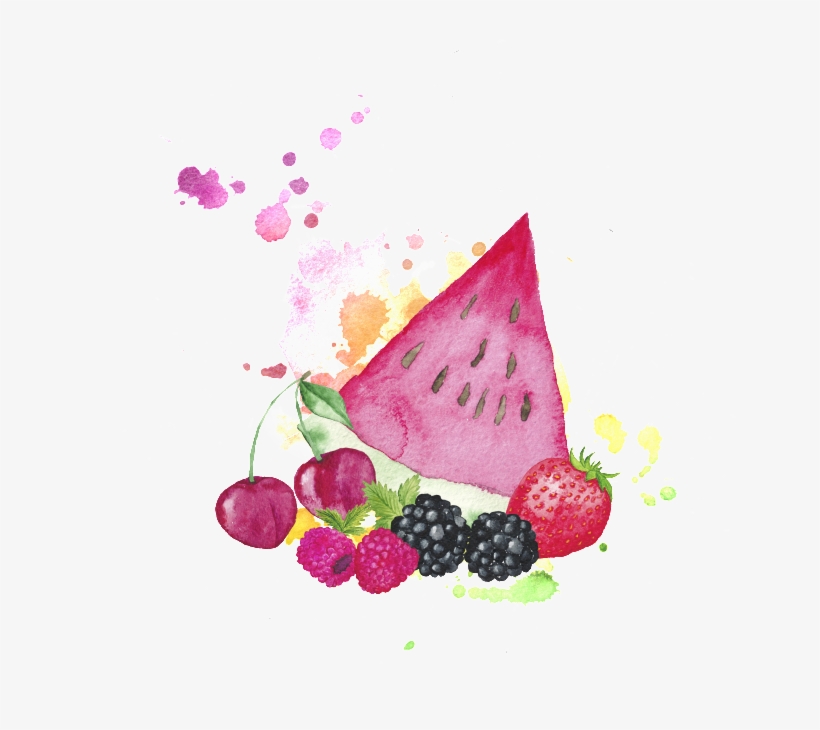 Hand-painted Watercolor Cartoon Transparent Fruit Material - Watercolor Painting, transparent png download