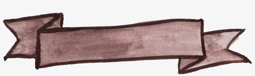 Watercolor Ribbon Transparent Brown Ribbon Banner Png