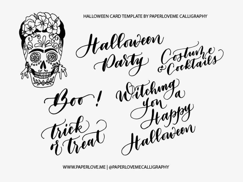 Skull Print Calligraphy - Calligraphy, transparent png download