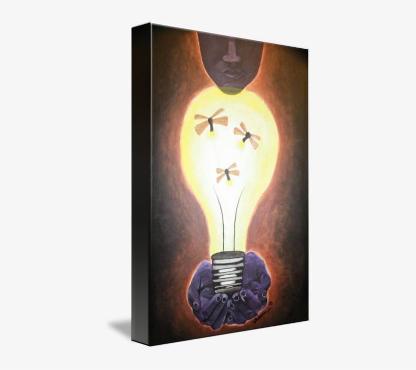 Clipart Transparent Library Painting Firefly Lightbulb - Incandescent Light Bulb, transparent png download