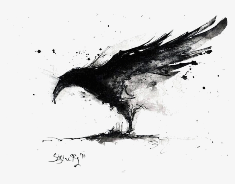 Pin By Gina Tilley On Ravens - Crow Art, transparent png download