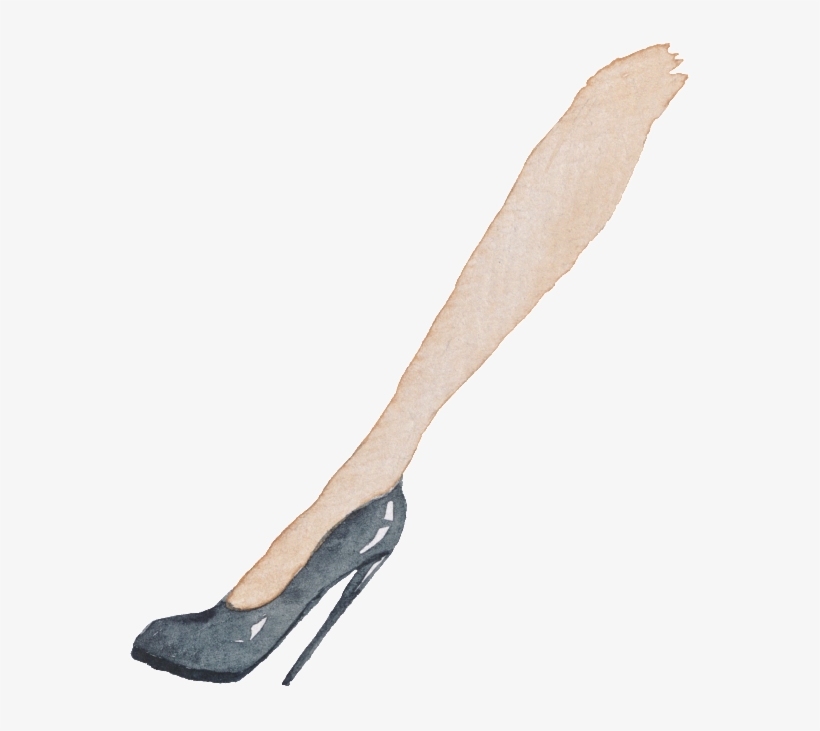 Hand Painted High Heels Fashion Paris Cartoon Transparent - High-heeled Shoe, transparent png download