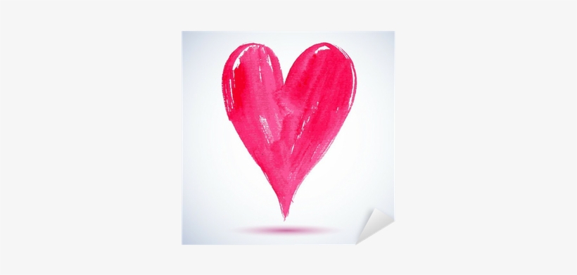 Watercolor Red Painted Heart, Vector Element For Your - Watercolor Painting, transparent png download