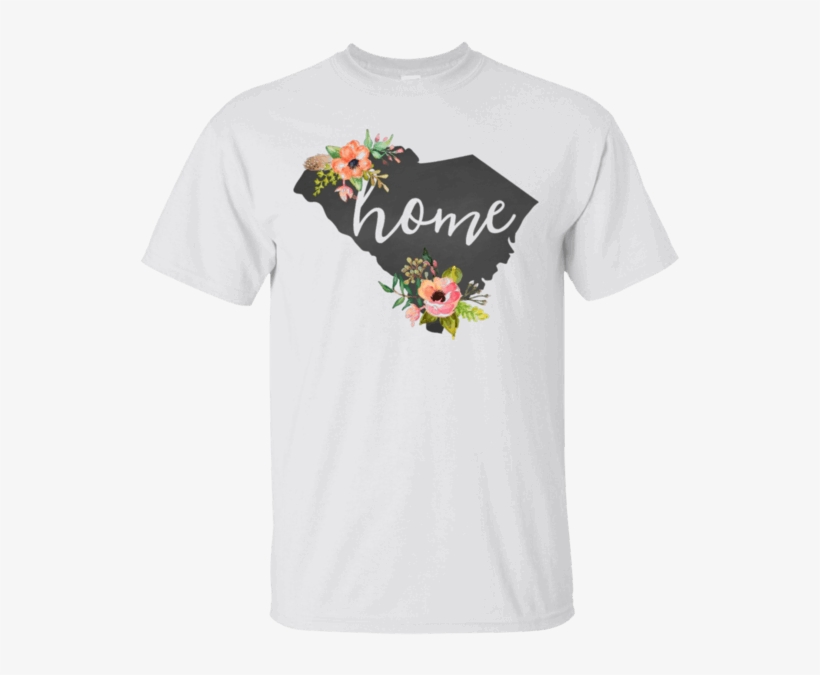 This Is A Perfect Shirt For You Check It Out >> South - Montana Home Chalkboard Watercolor Flowers State T-shirt, transparent png download
