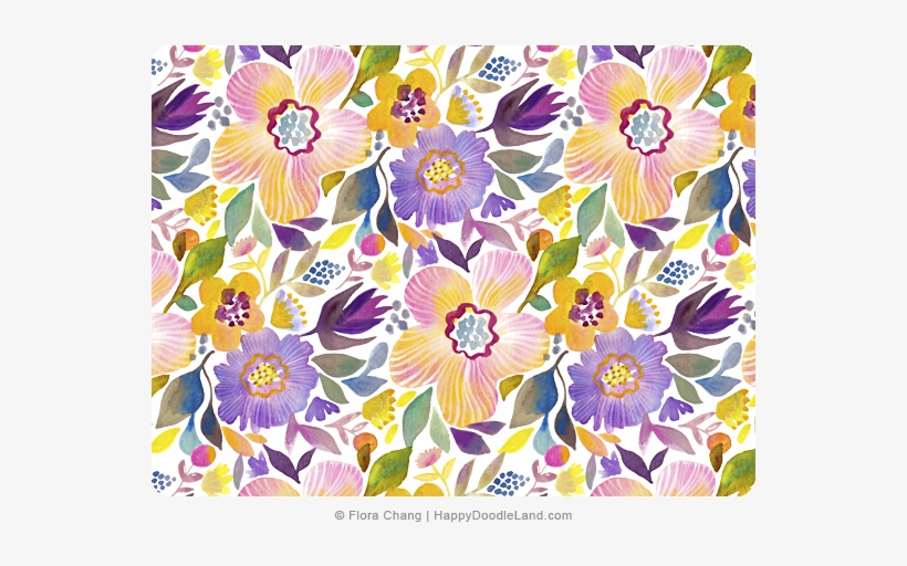 Watercolor Flowers Pattern© Flora Chang, transparent png download