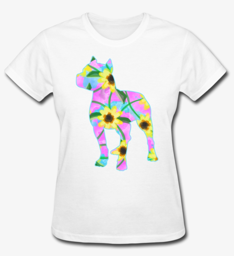 Pitbull Watercolor Sunflowers - Am A Woman Taurus Quotes, transparent png download