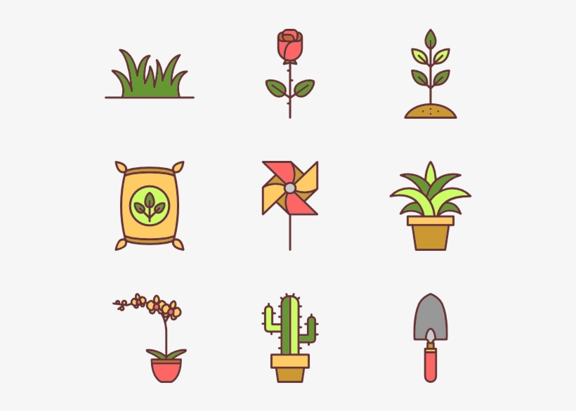 Linear Gardening Elements - Icon Design, transparent png download