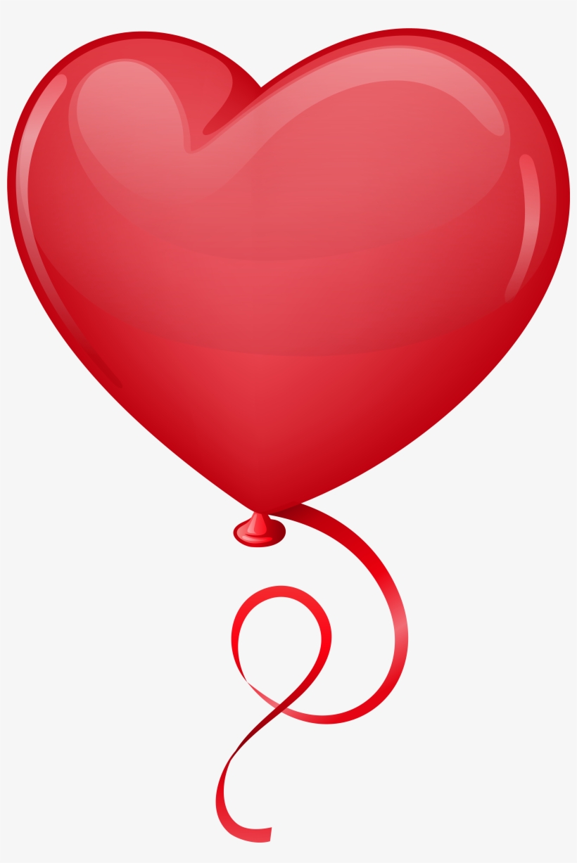 Red Heart Balloon Clip Art Png Image, transparent png download
