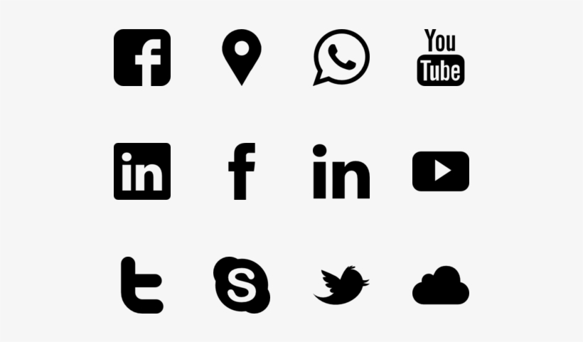 The Power Of Social Media - Social Media Logo Black And White Png, transparent png download