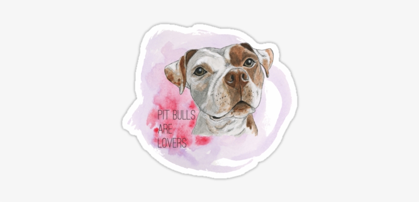 Pit Bulls Are Lovers Watercolor Painting Sticker By - Pitbullen Sind Liebhaber-elegante Aquarell-malerei, transparent png download