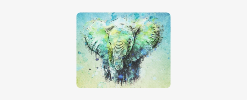Watercolor Elephant Rectangle Mousepad - Watercolor Elephant, transparent png download