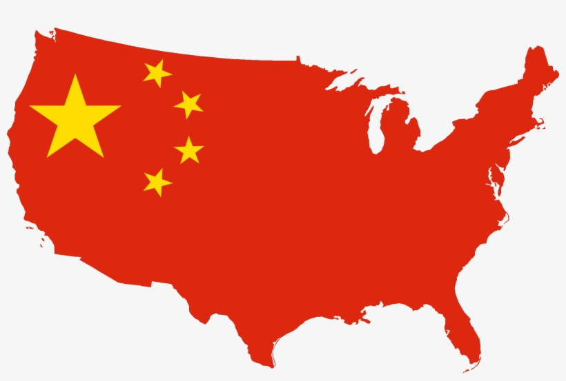 China Flag Vector - Map Of China With Flag, transparent png download