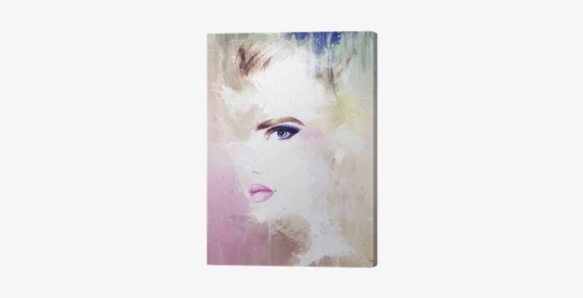 Woman Portrait - Art Print: Ismagilova's Woman Portrait .abstract Watercolor, transparent png download