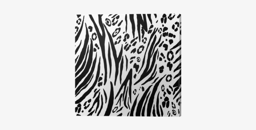Black And White Animal Seamless Pattern Drawn Watercolor - Watercolor Painting, transparent png download