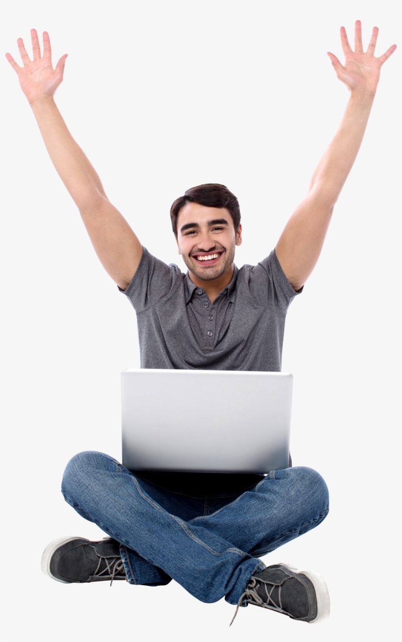Happy Men Png Stock Images - Sitting, transparent png download